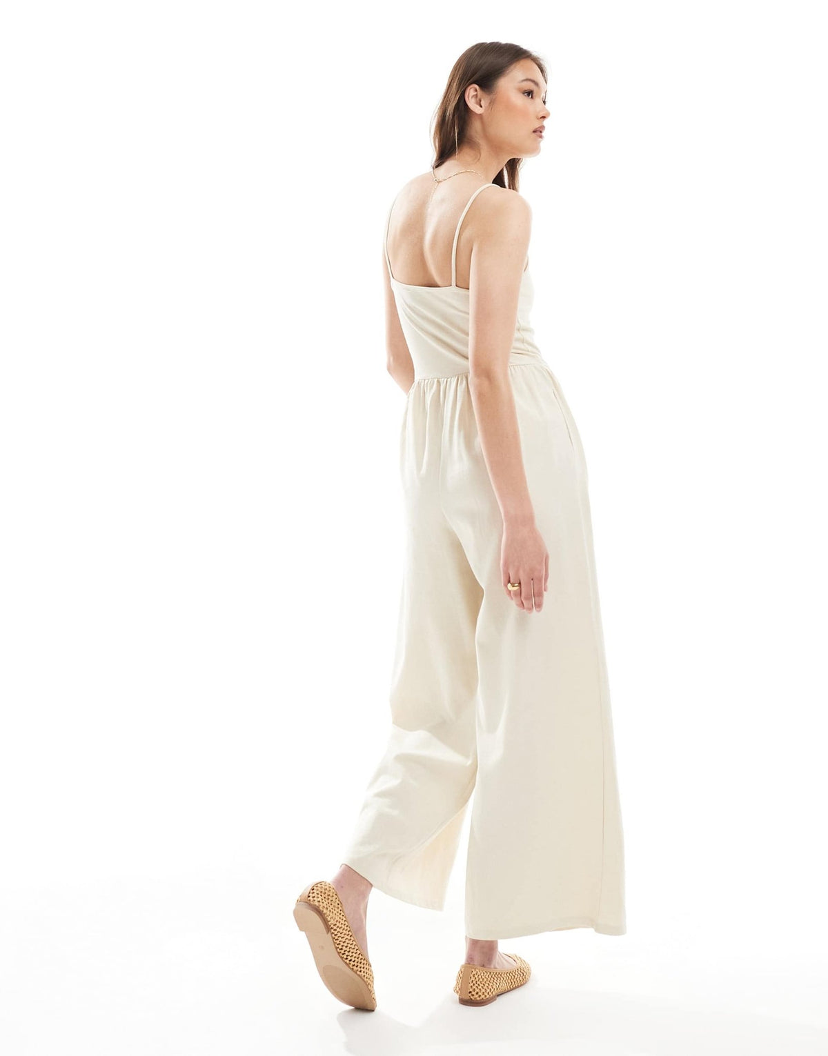 ASOS DESIGN cami wide leg jumpsuit with pockets in stone - ASOS Sample Sale