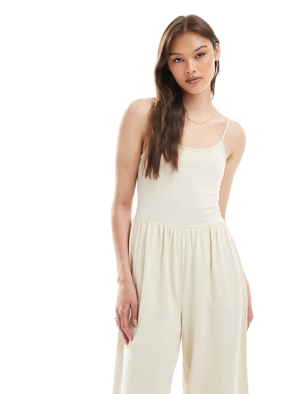 ASOS DESIGN cami wide leg jumpsuit with pockets in stone - ASOS Sample Sale