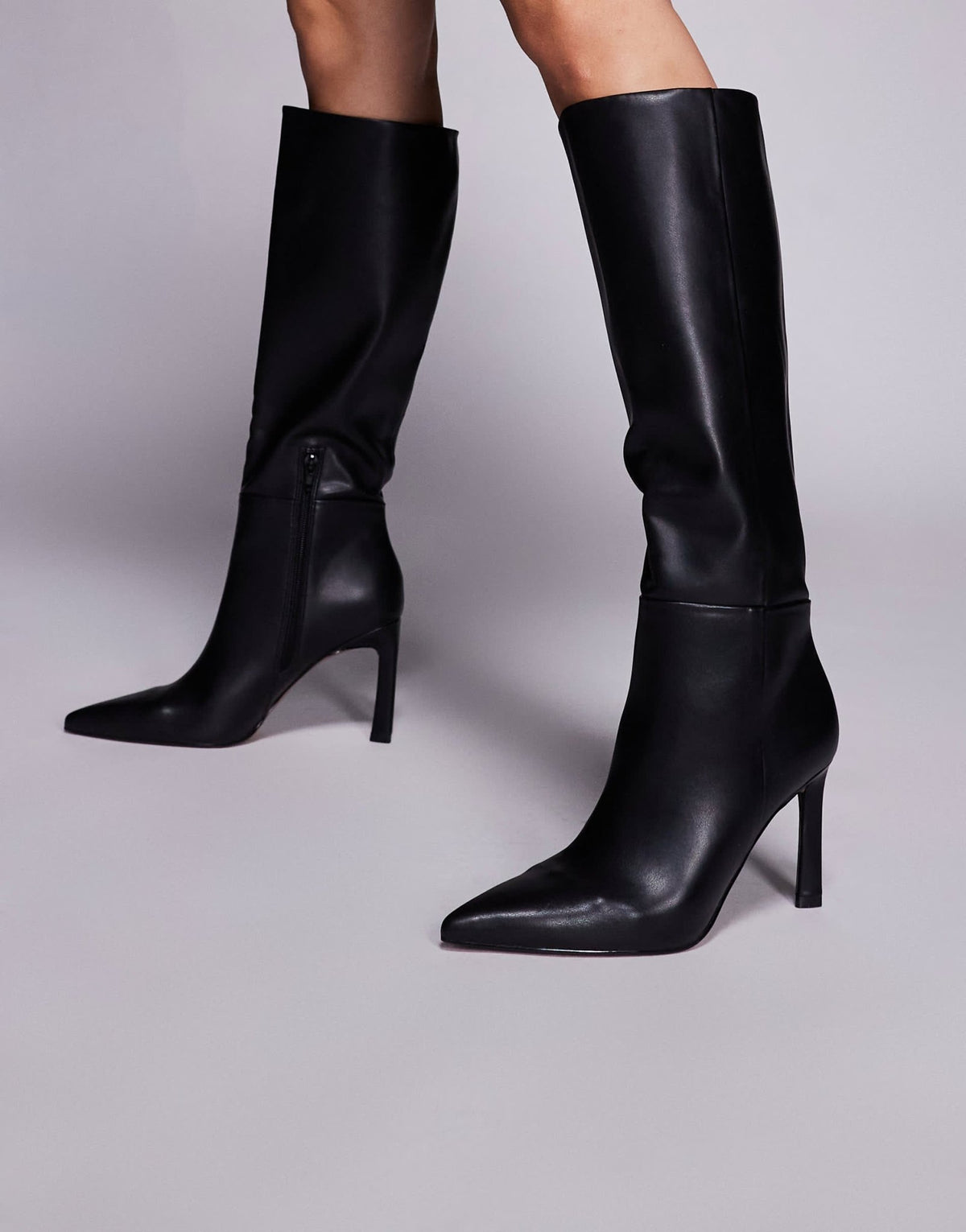 ASOS DESIGN Charmed heeled knee boots in black - ASOS Sample Sale