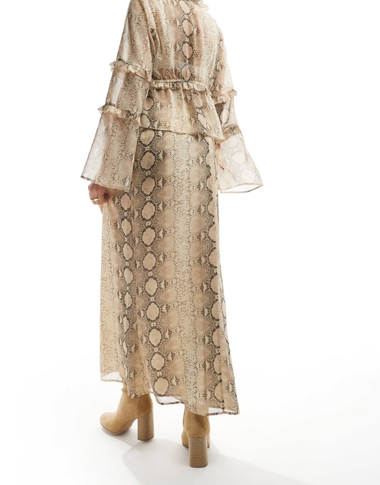 ASOS DESIGN chiffon bias maxi skirt in snake print - ASOS Sample Sale
