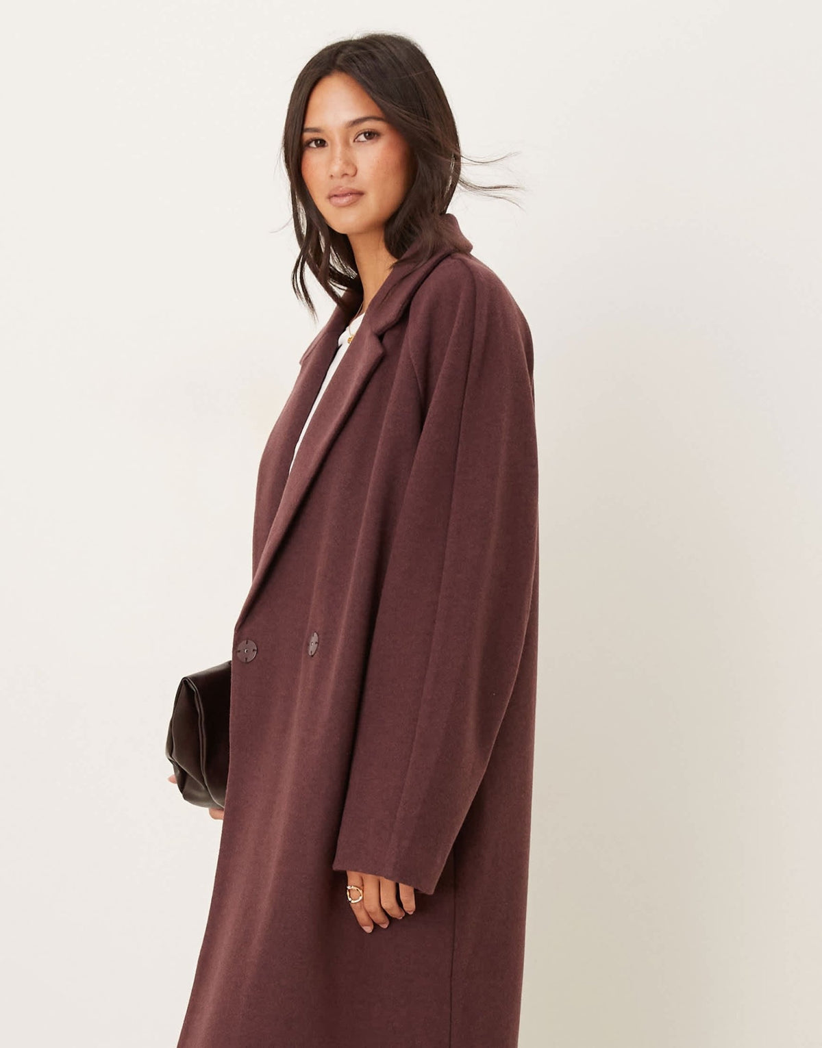 ASOS DESIGN chuck on overcoat in plum - ASOS Sample Sale