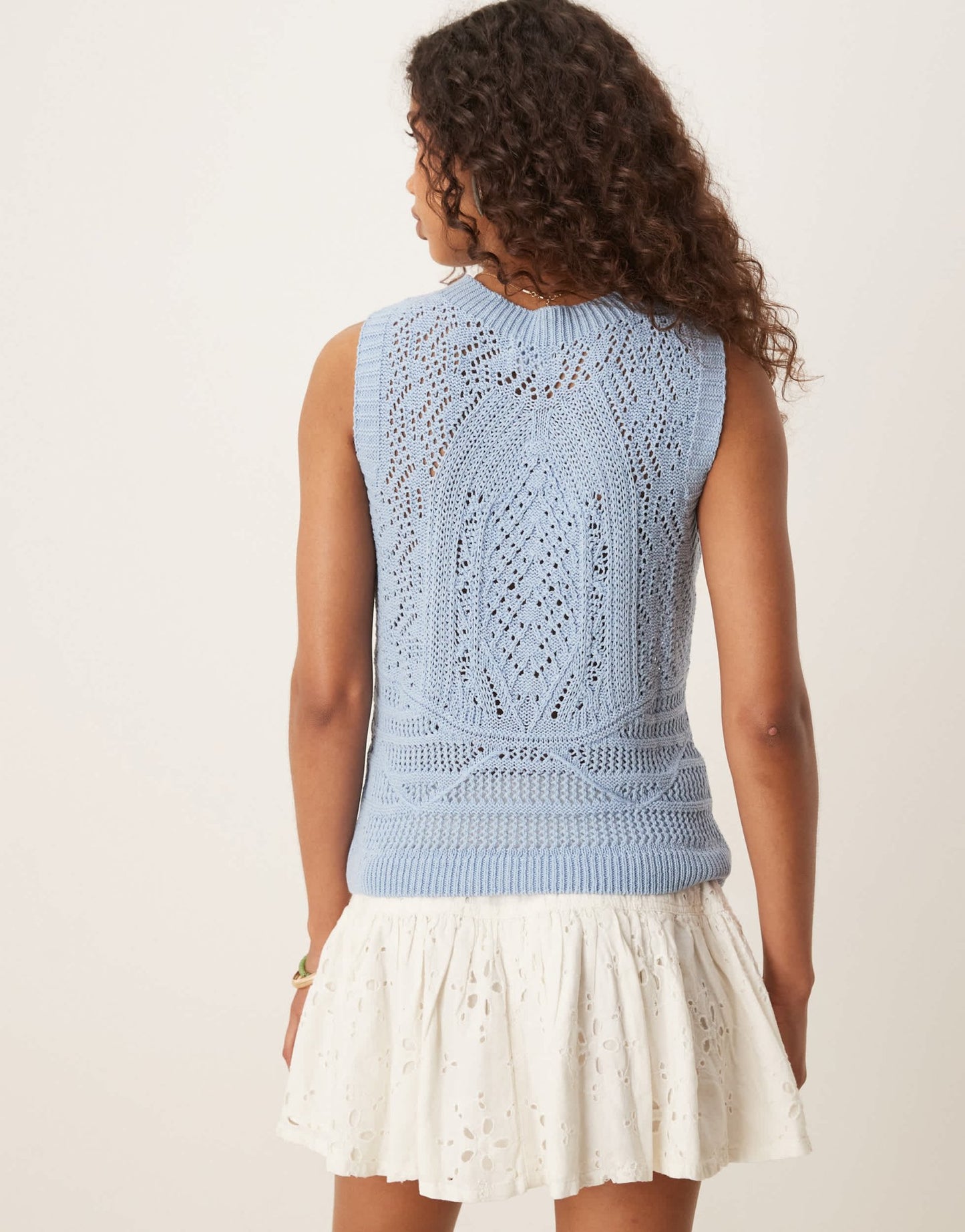 ASOS DESIGN chunky stitch knitted tank in blue - ASOS Sample Sale