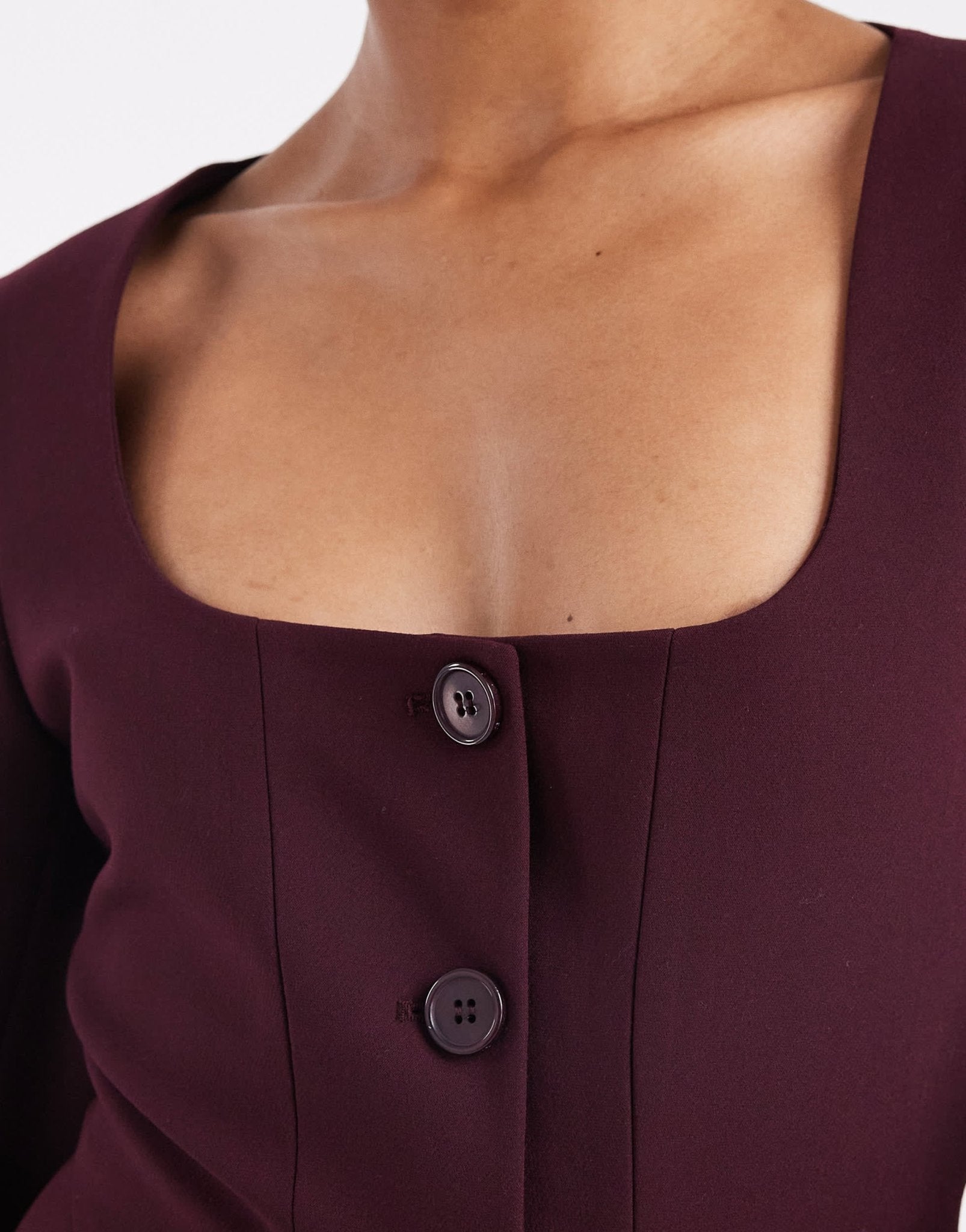 ASOS DESIGN cinch corset blazer in plum - ASOS Sample Sale