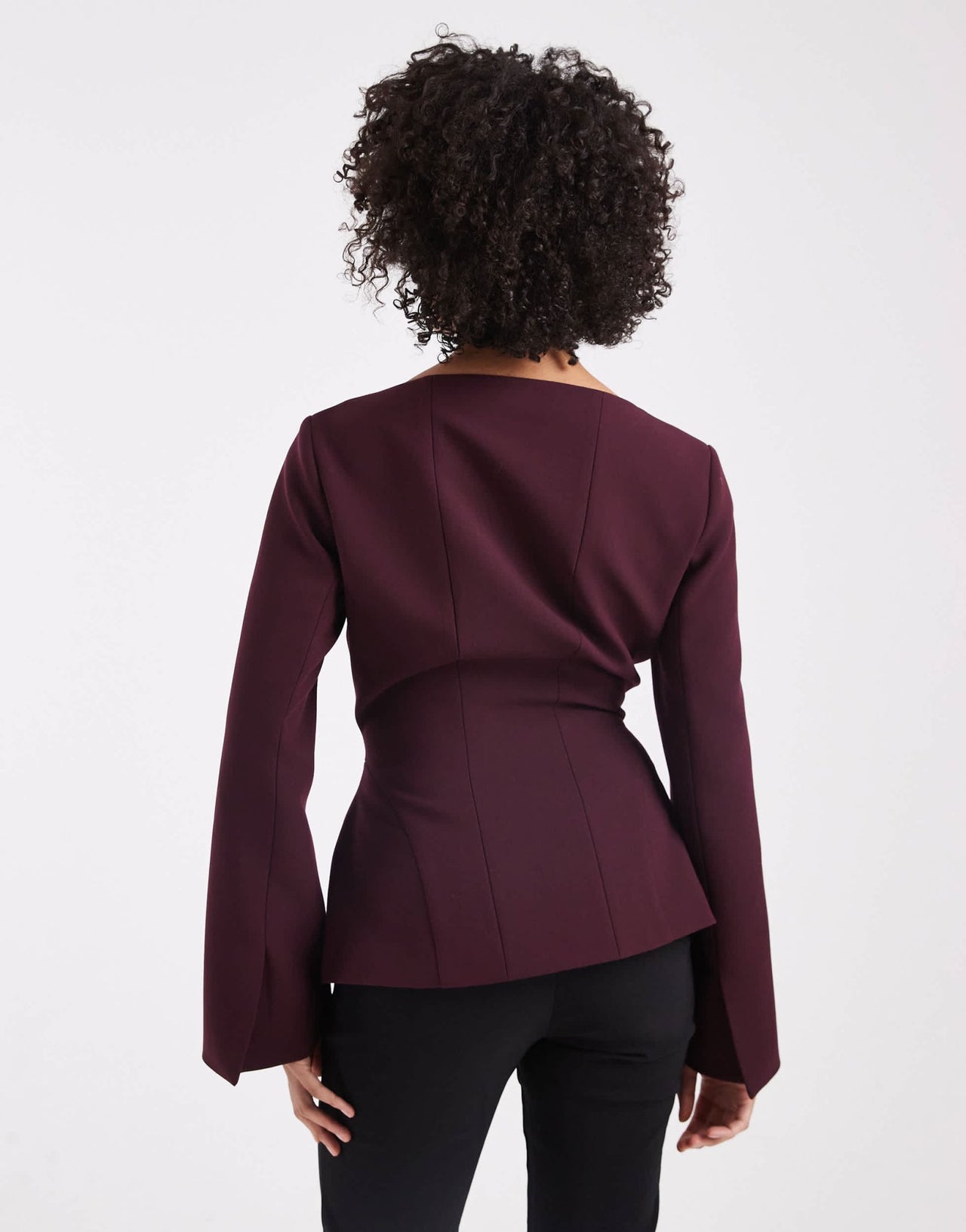 ASOS DESIGN cinch corset blazer in plum - ASOS Sample Sale