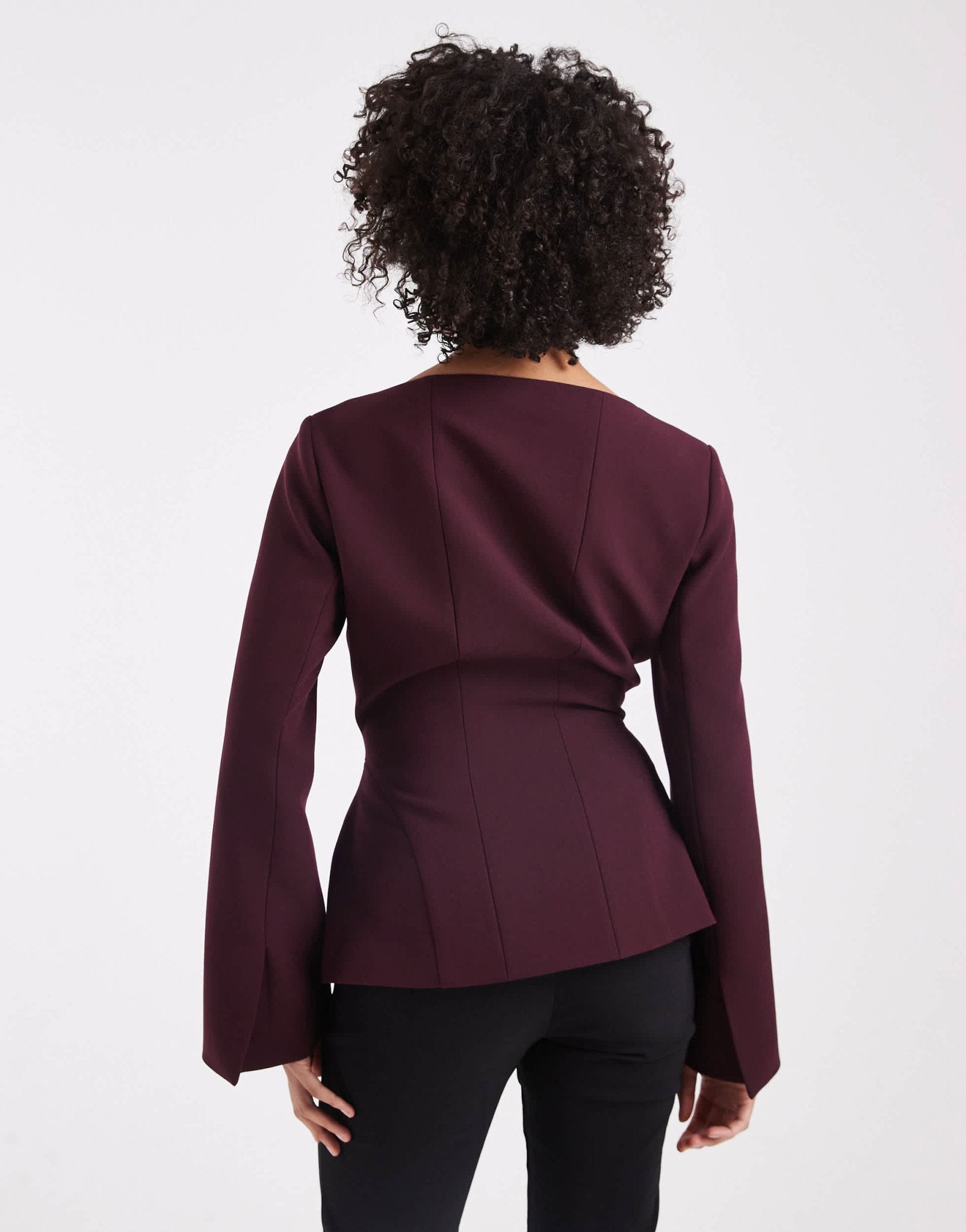 ASOS DESIGN cinch corset blazer in plum - ASOS Sample Sale