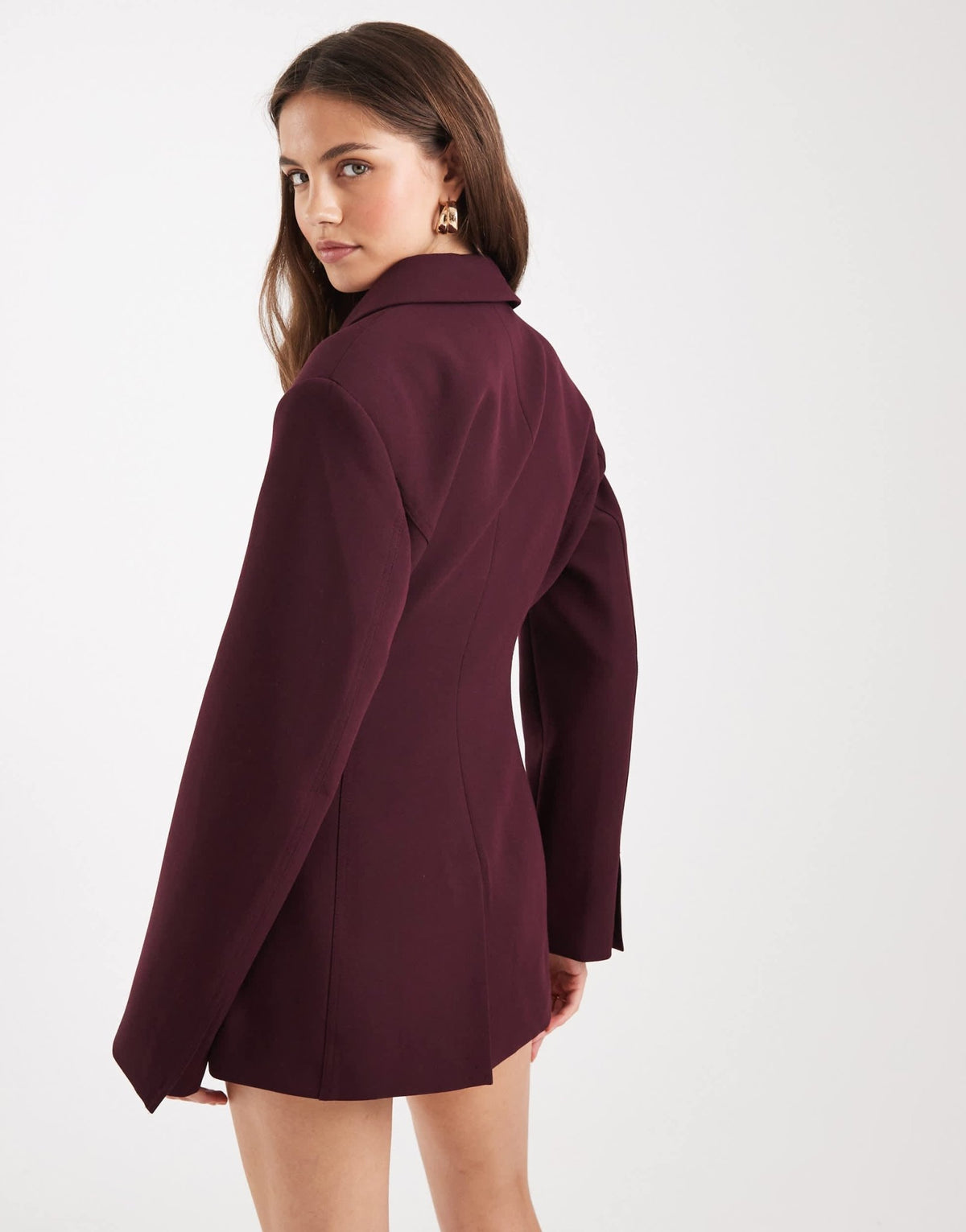 ASOS DESIGN cinch waist blazer in plum - ASOS Sample Sale