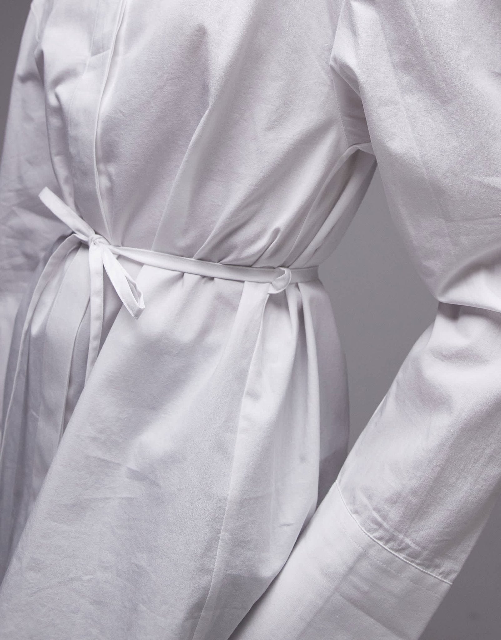 ASOS DESIGN cinch waist shirt with shoulder pads in white - ASOS Sample Sale