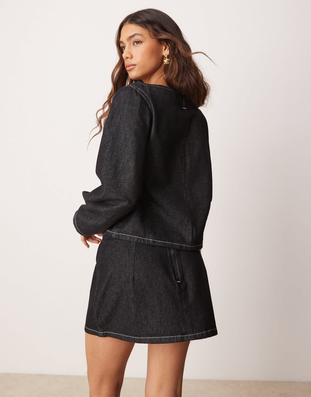 ASOS DESIGN clean denim micro skirt in black - ASOS Sample Sale