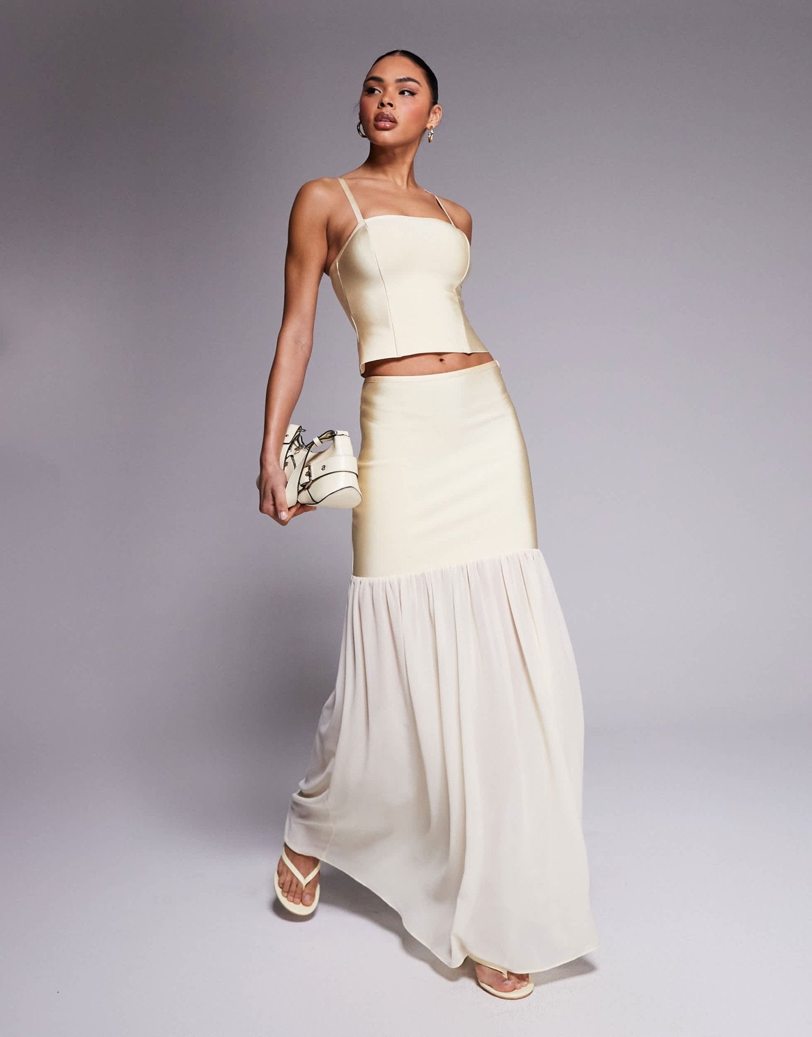 ASOS DESIGN co-ord bandage cami top in buttermilk - ASOS Sample Sale