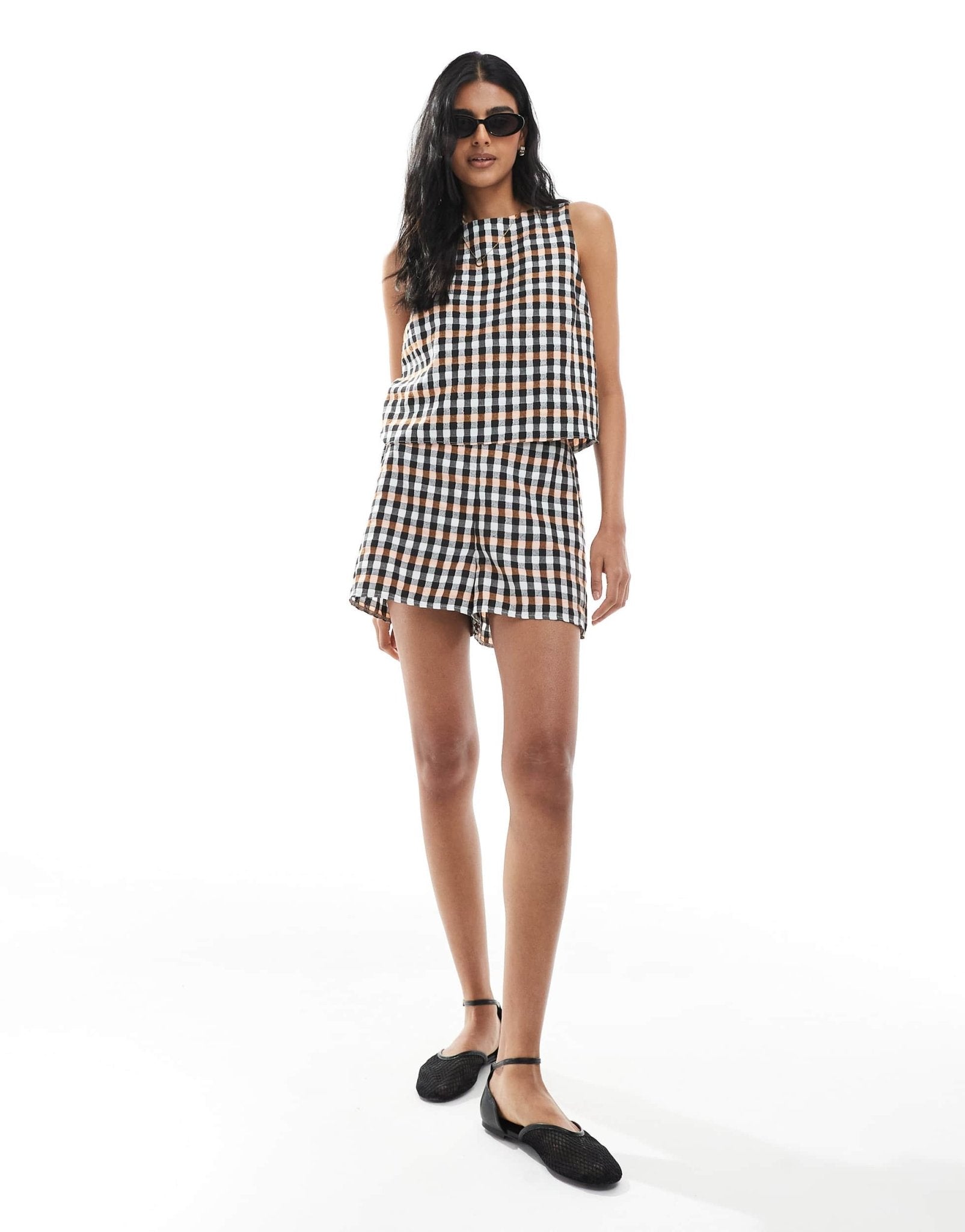 ASOS DESIGN co-ord boxer short in gingham - ASOS Sample Sale