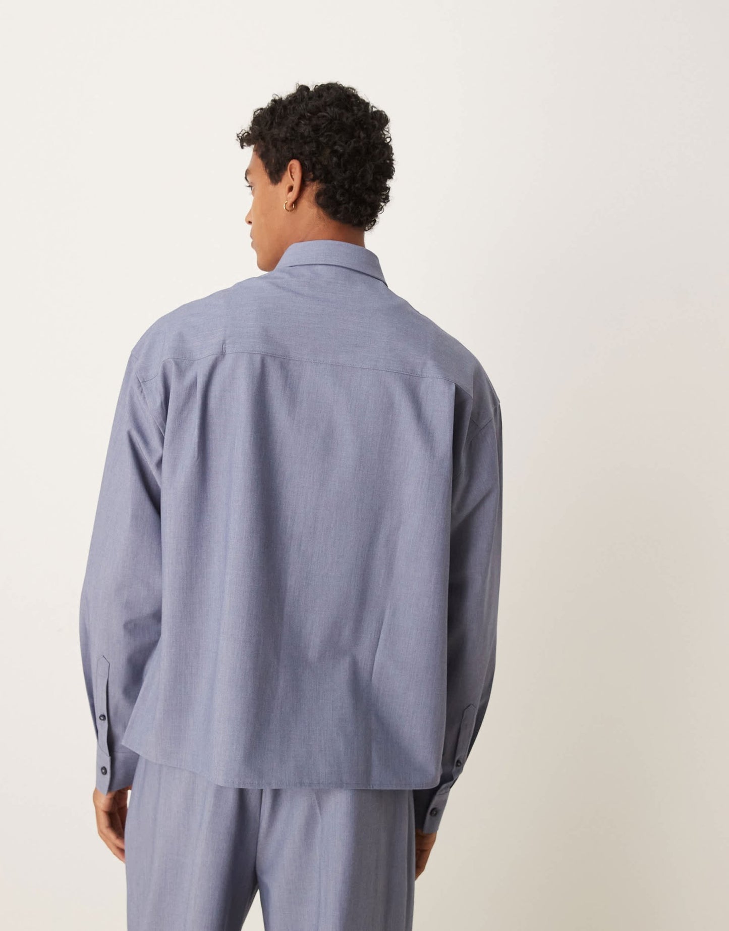 ASOS DESIGN co-ord boxy 90s oversized textured shirt in blue - ASOS Sample Sale