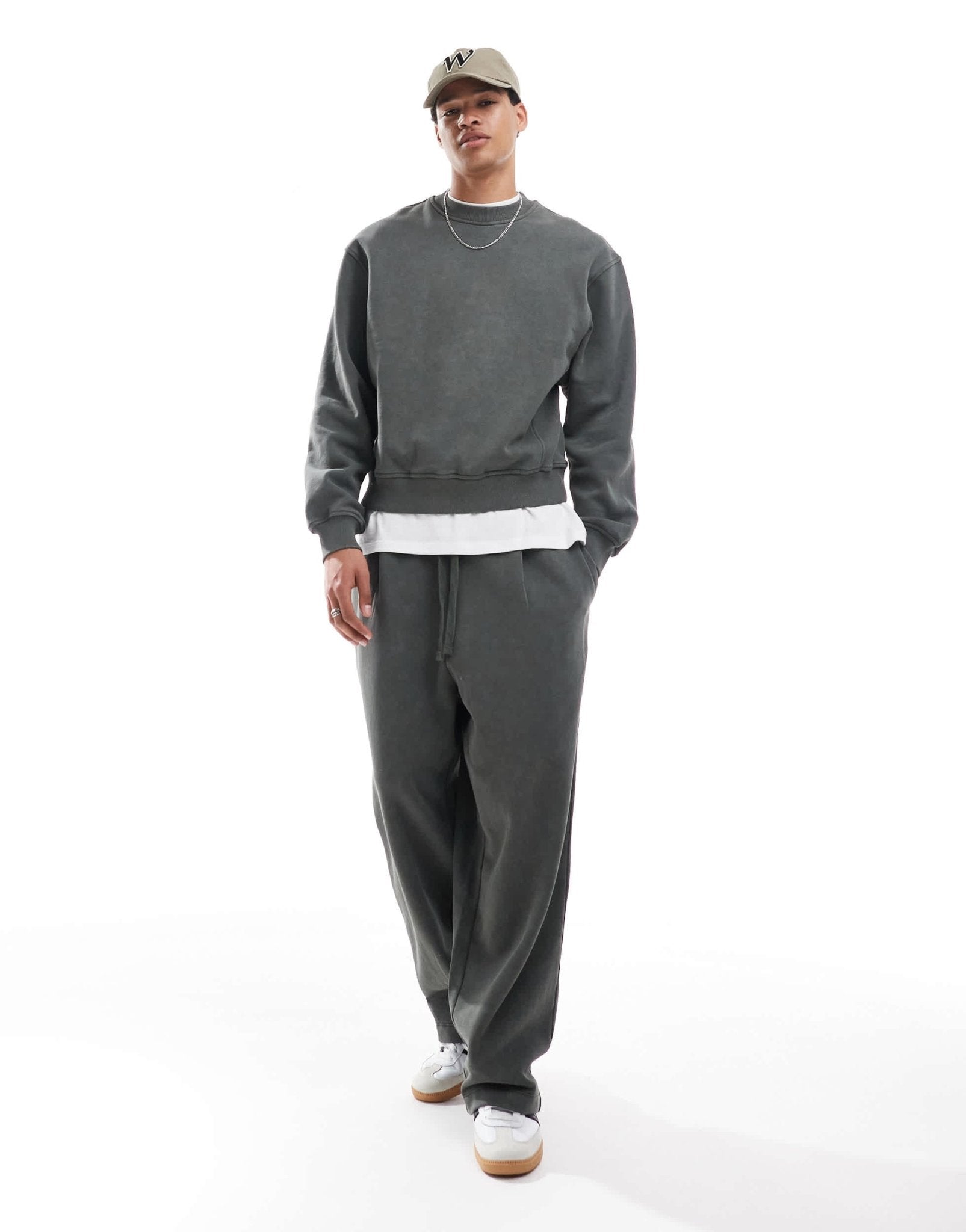 ASOS DESIGN co-ord boxy relaxed sweatshirt in khaki - ASOS Sample Sale