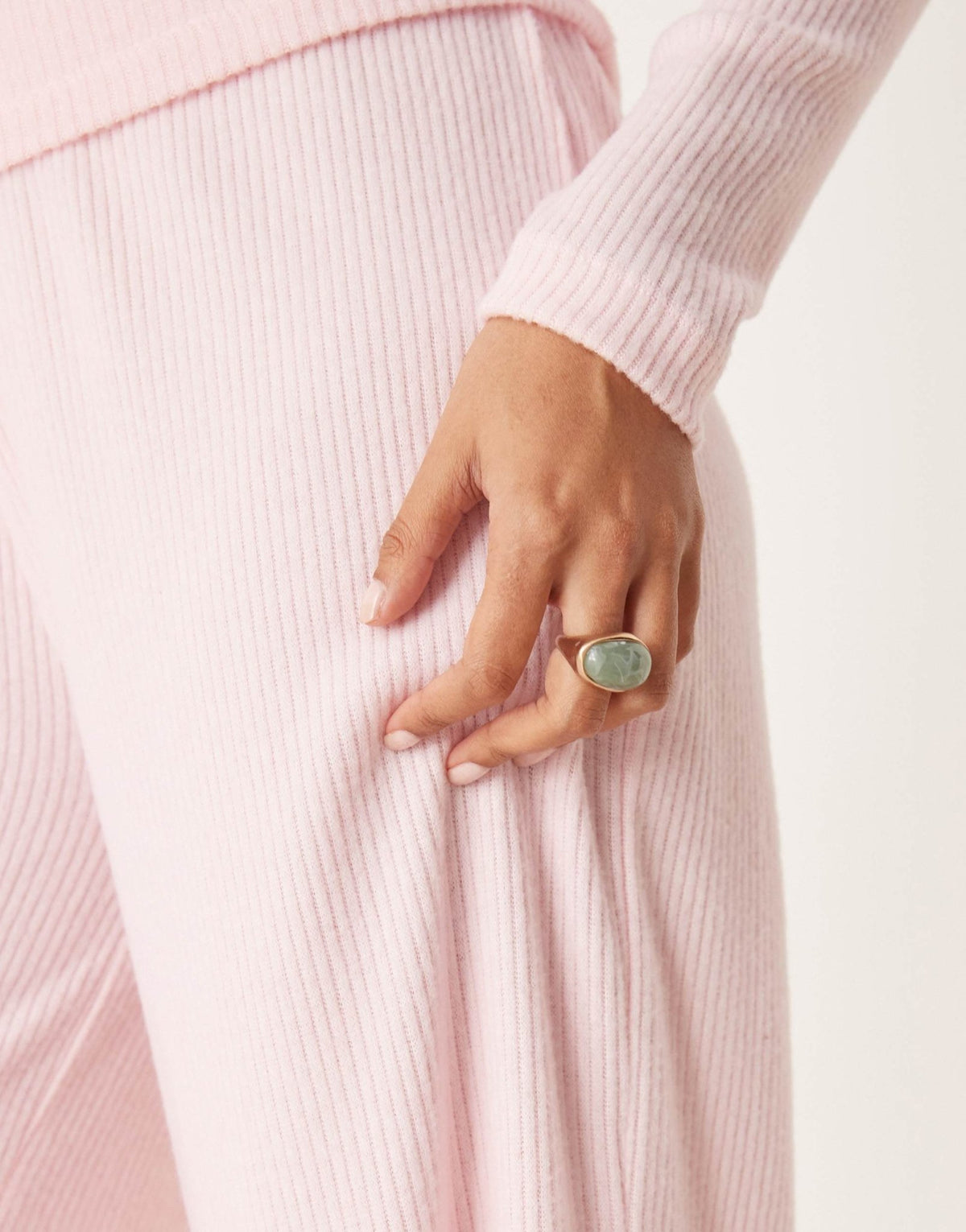 ASOS DESIGN co-ord brushed rib wide leg trouser in pink - ASOS Sample Sale
