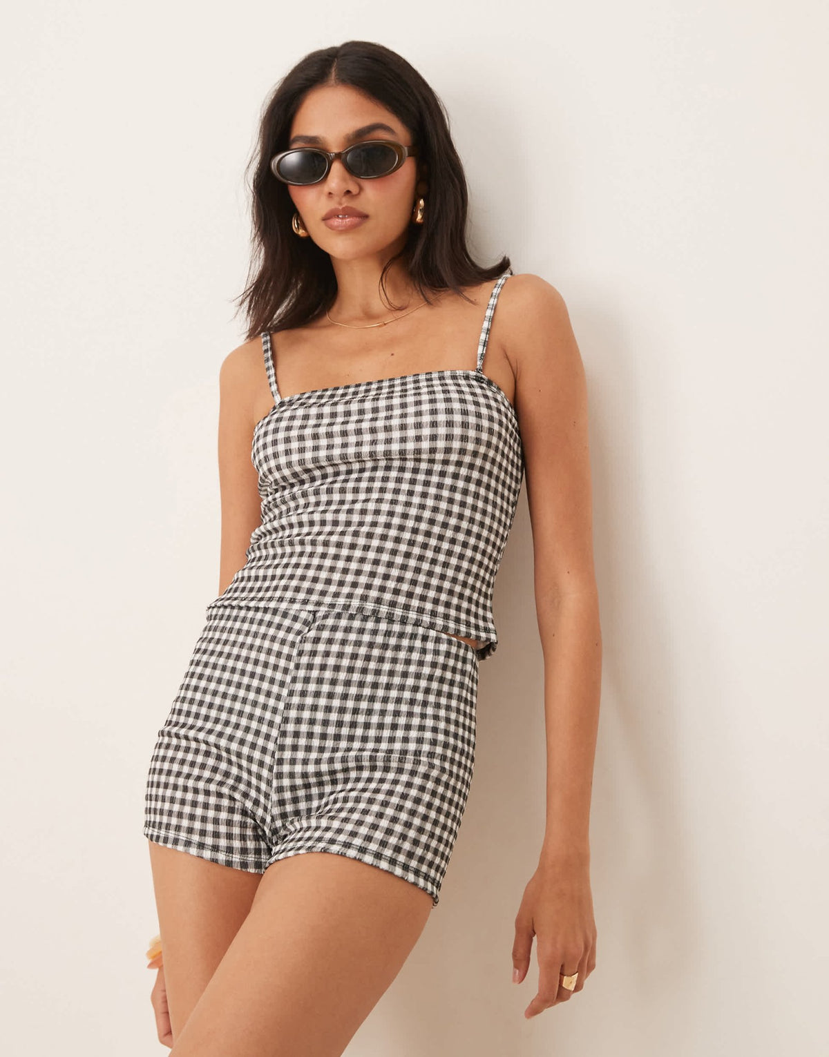 ASOS DESIGN co-ord cami top in gingham print - ASOS Sample Sale