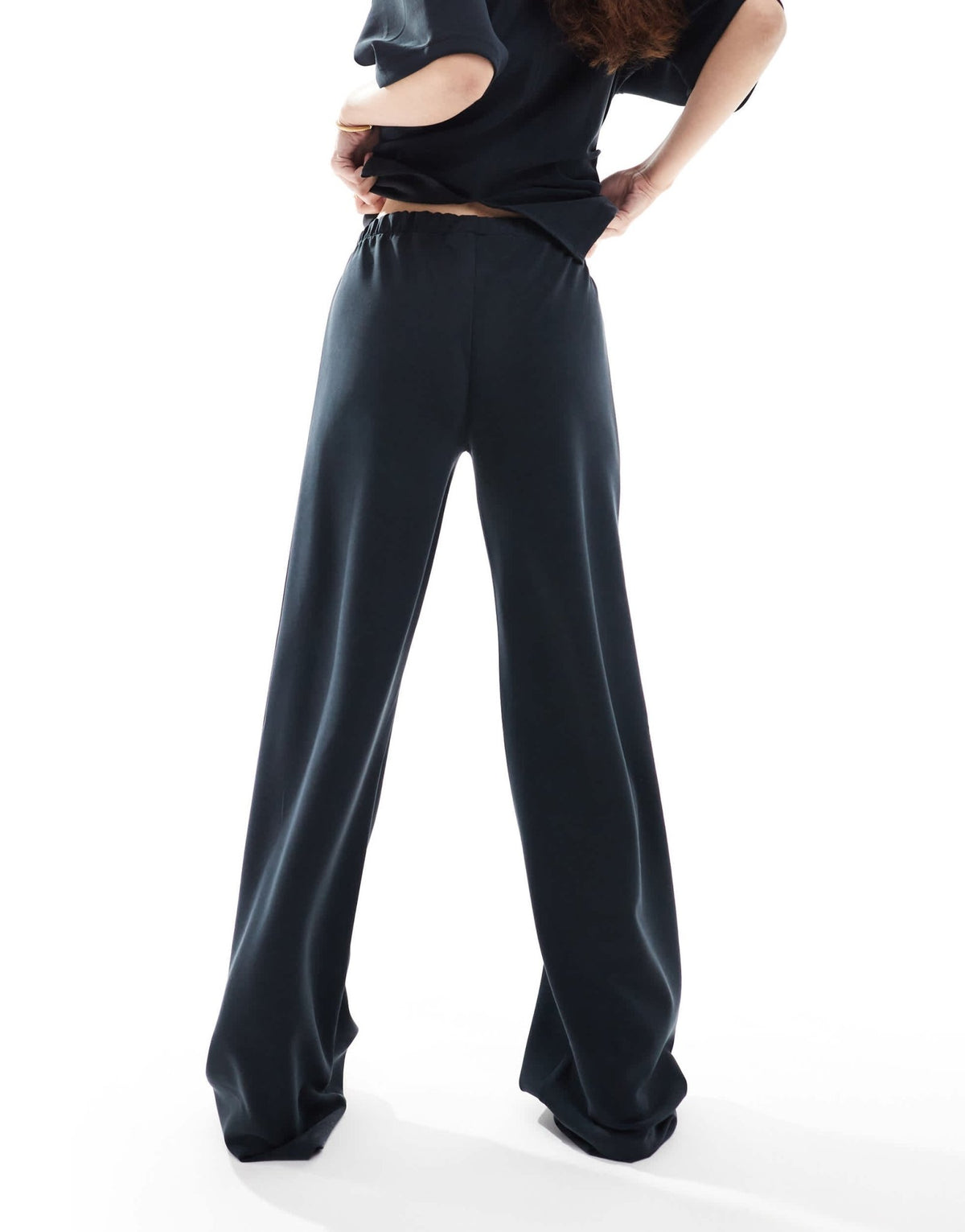 ASOS DESIGN co-ord cupro wide leg trouser in black - ASOS Sample Sale