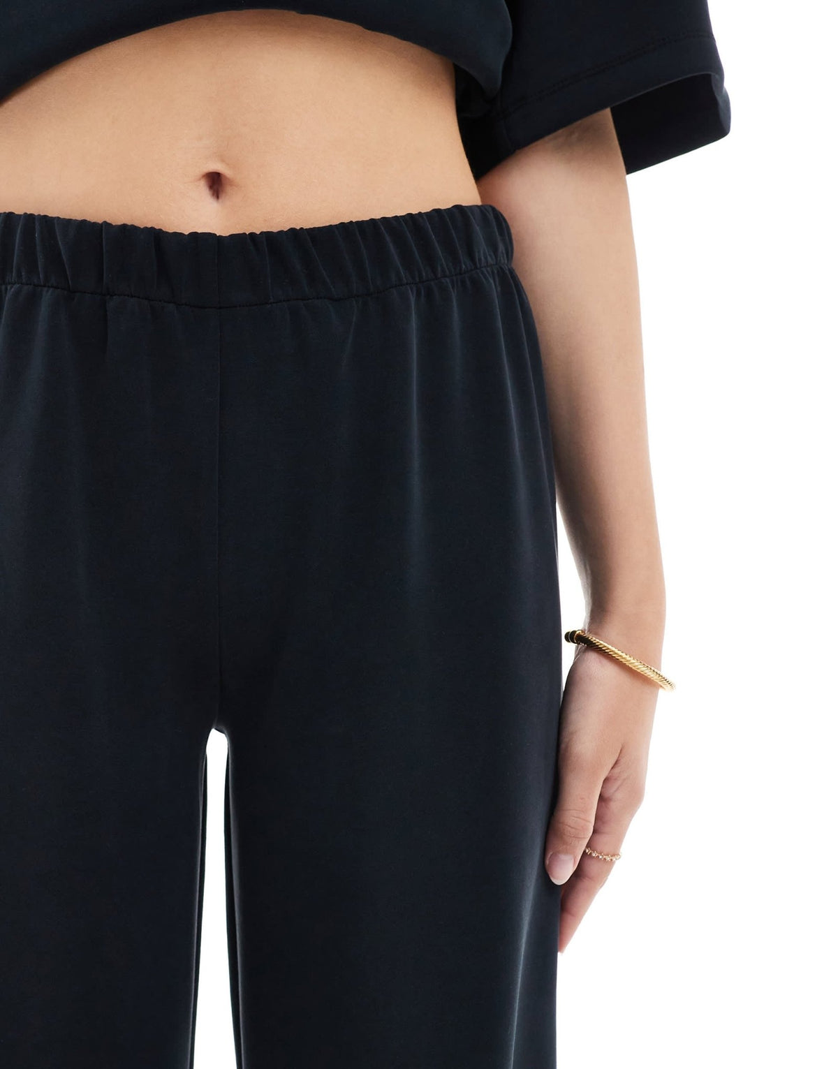 ASOS DESIGN co-ord cupro wide leg trouser in black - ASOS Sample Sale