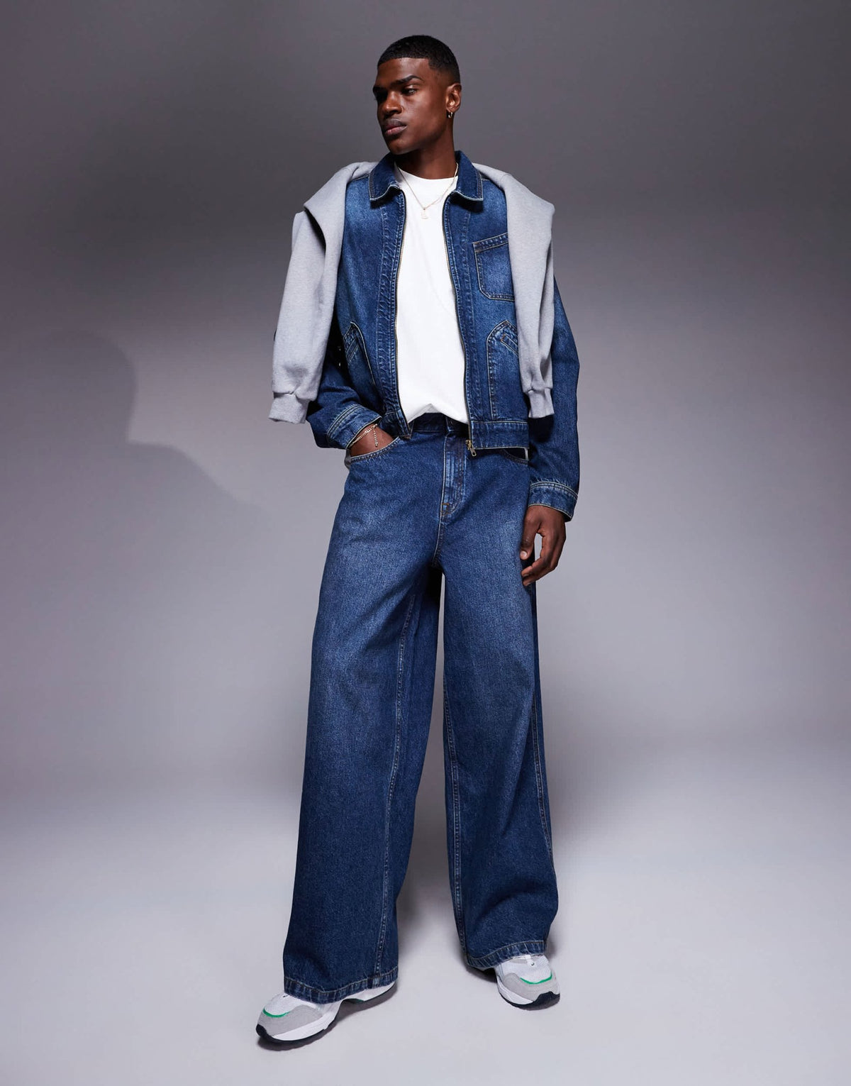 ASOS DESIGN co-ord extreme baggy jeans in mid wash - ASOS Sample Sale