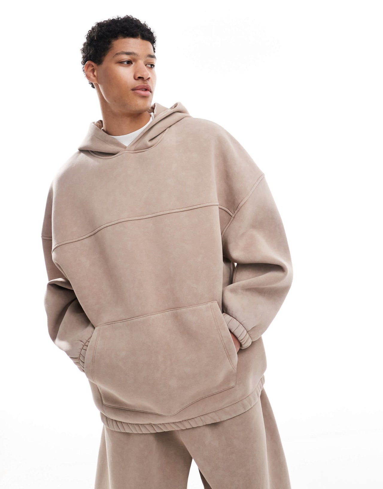 ASOS DESIGN co-ord extreme oversized hoodie in washed beige - ASOS Sample Sale