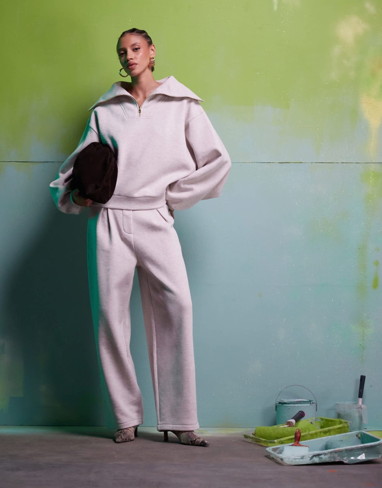ASOS DESIGN co - ord heavyweight jogger in oatmeal - ASOS Sample Sale