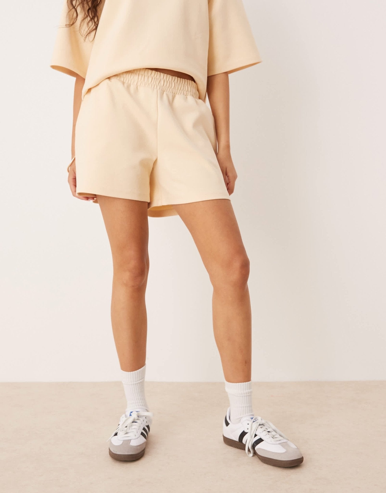 ASOS DESIGN co-ord interlock short in buttermilk - ASOS Sample Sale