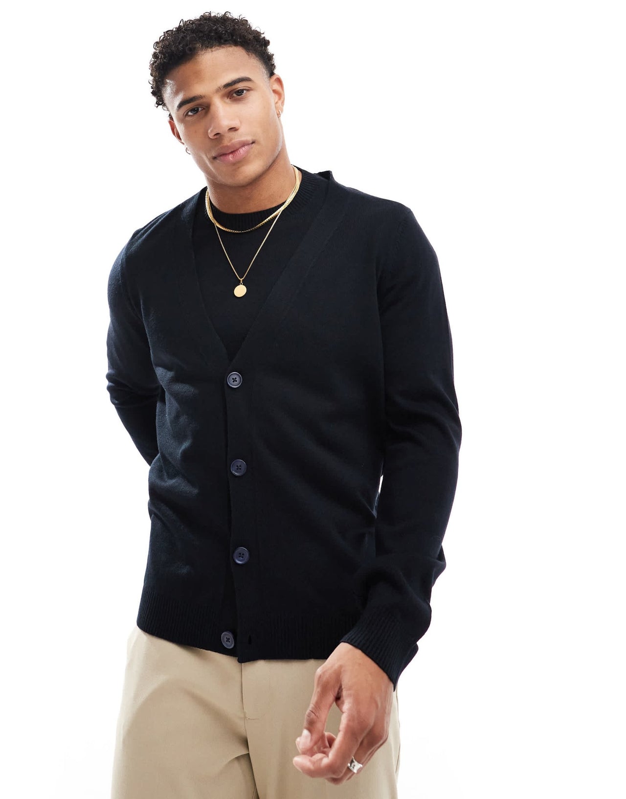 ASOS DESIGN co - ord knitted cardigan in navy - ASOS Sample Sale