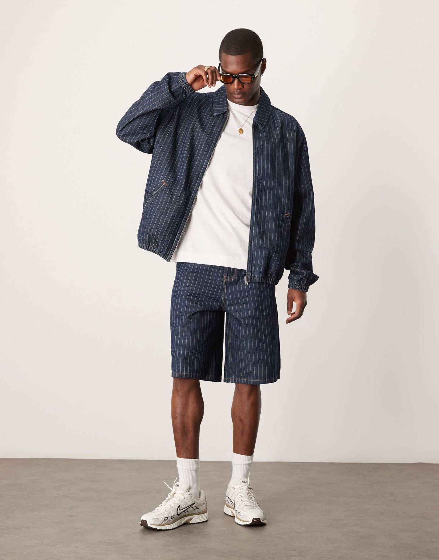 ASOS DESIGN co-ord oversized with pinstripe denim jacket with pinstripe - ASOS Sample Sale