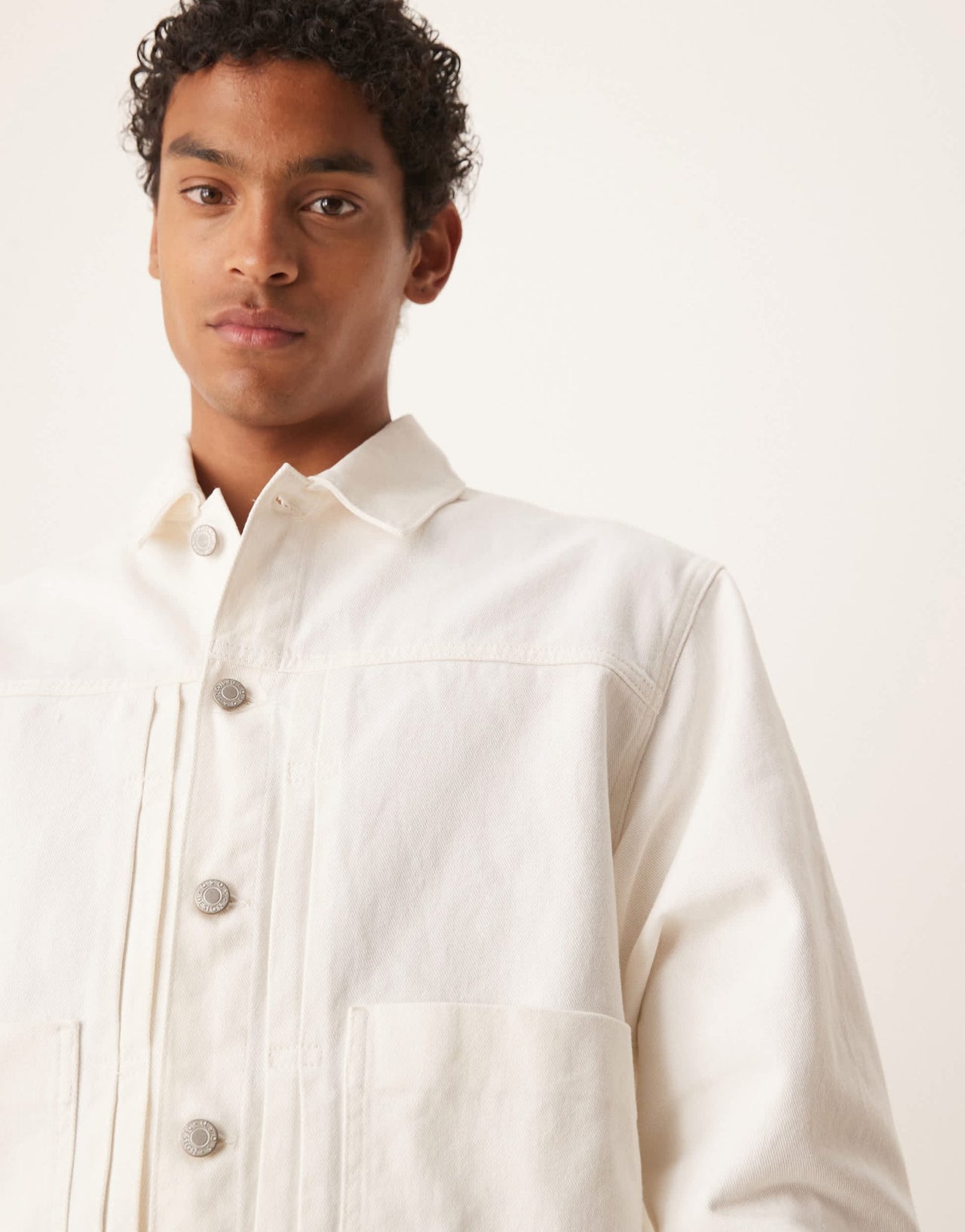 ASOS DESIGN co-ord pleated harrington jacket in ecru - ASOS Sample Sale
