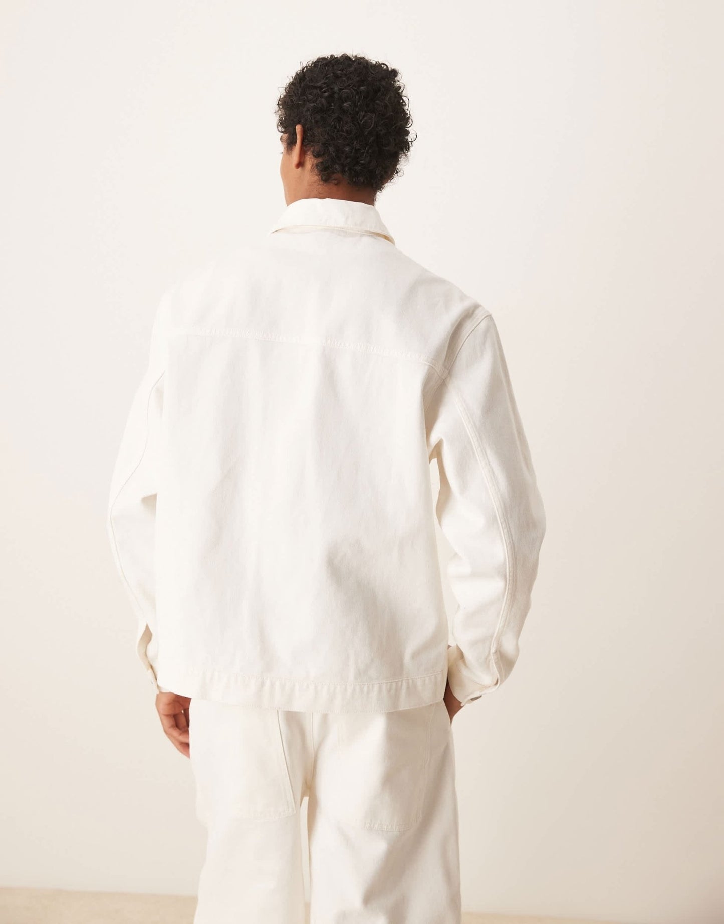 ASOS DESIGN co-ord pleated harrington jacket in ecru - ASOS Sample Sale