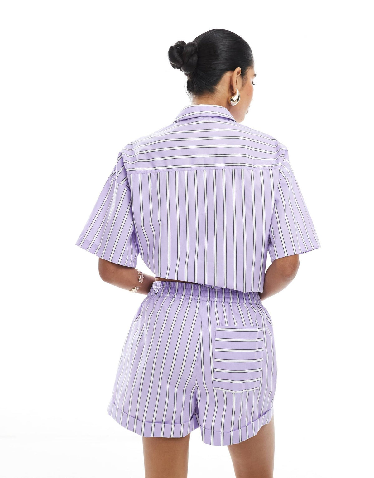 ASOS DESIGN co-ord short in purple stripe - ASOS Sample Sale