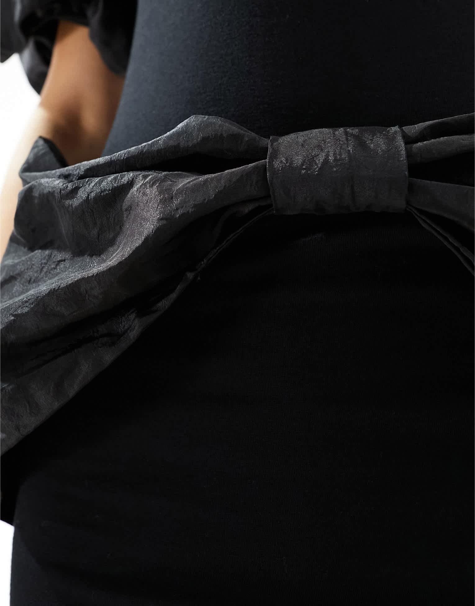 ASOS DESIGN co-ord taffeta bow mini skirt in black - ASOS Sample Sale