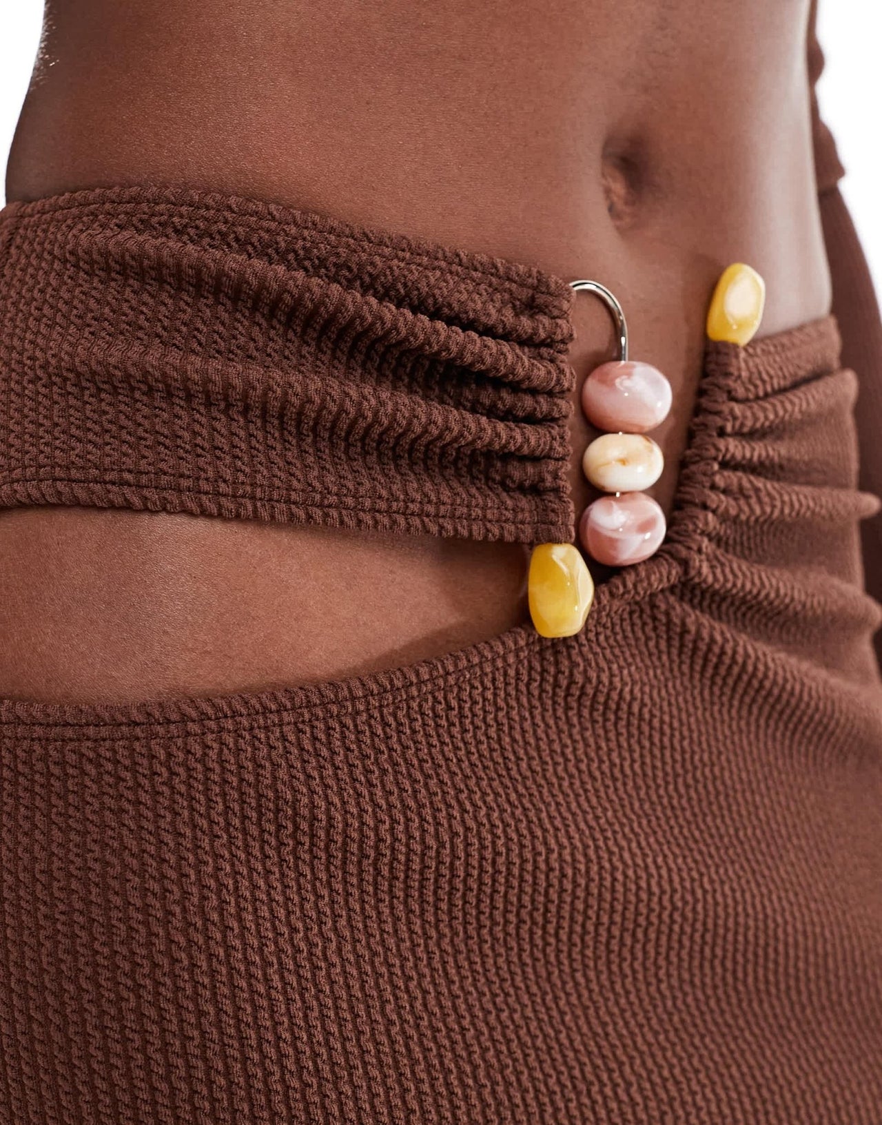 ASOS DESIGN co - ord trim detail maxi skirt in chocolate - ASOS Sample Sale
