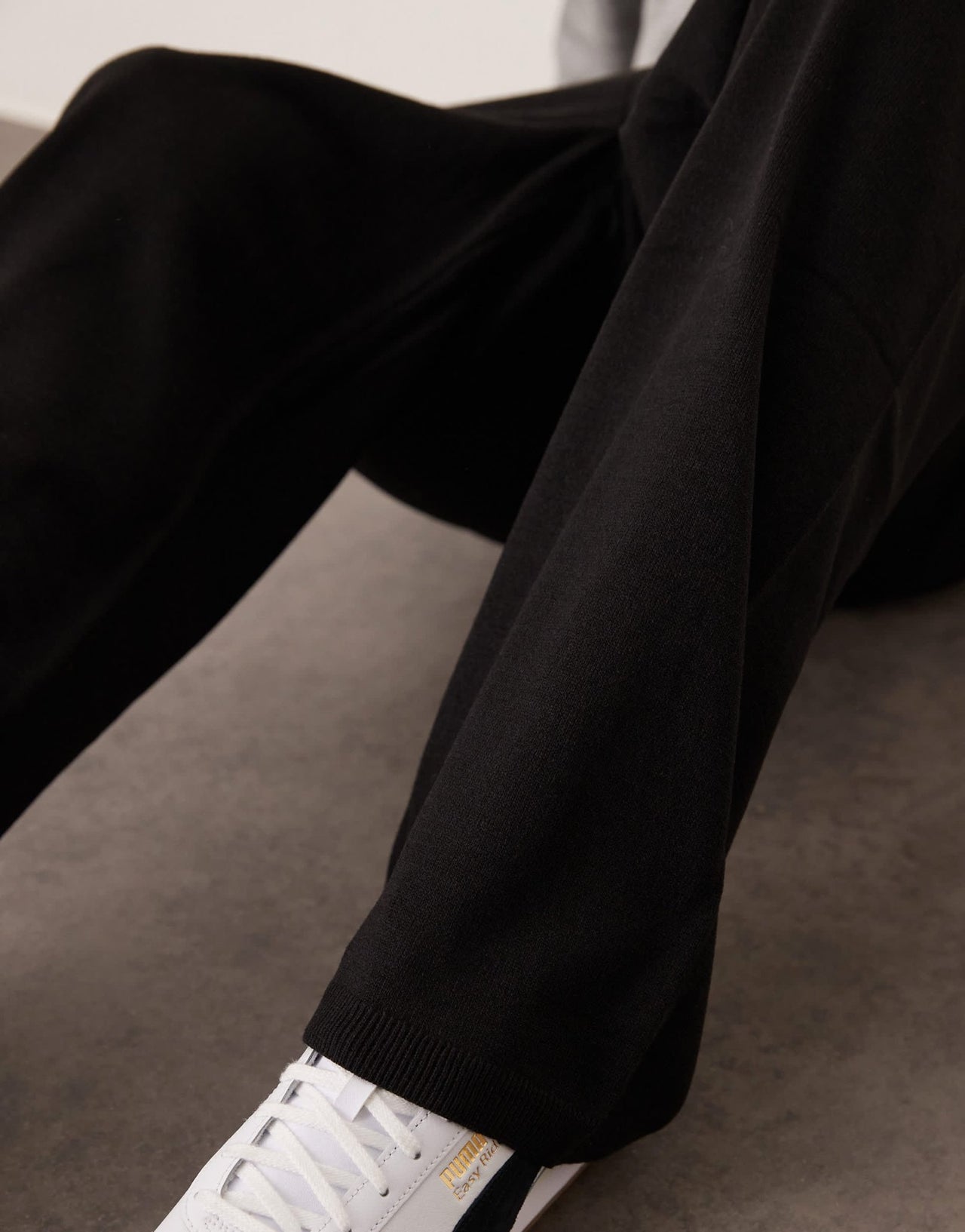 ASOS DESIGN co - ord wide leg knitted trousers in black - ASOS Sample Sale