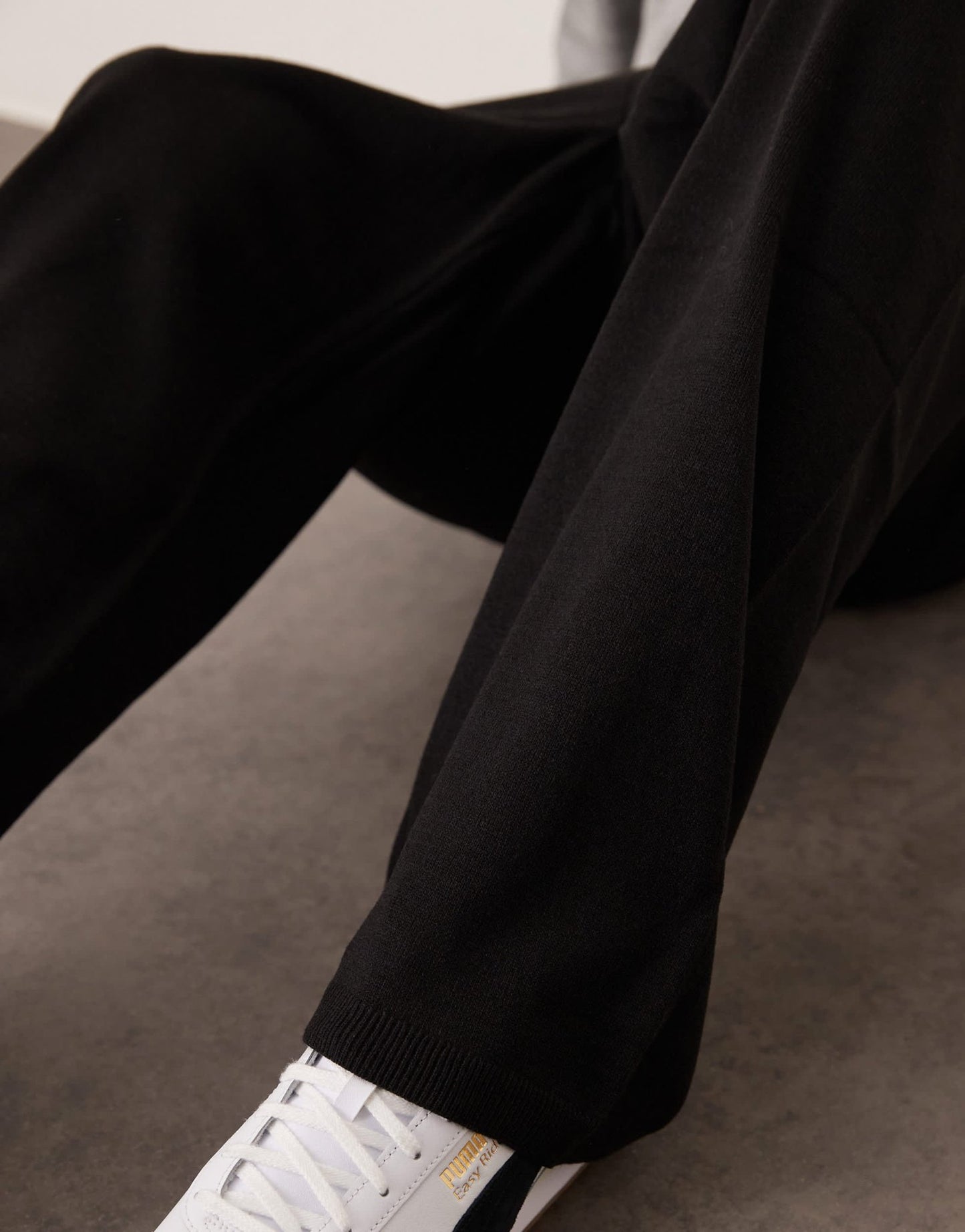 ASOS DESIGN co - ord wide leg knitted trousers in black - ASOS Sample Sale
