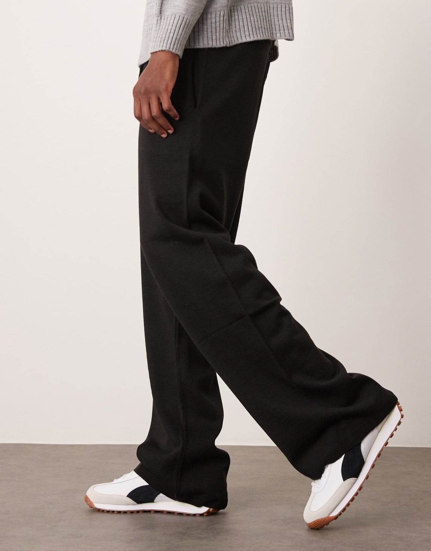 ASOS DESIGN co - ord wide leg knitted trousers in black - ASOS Sample Sale