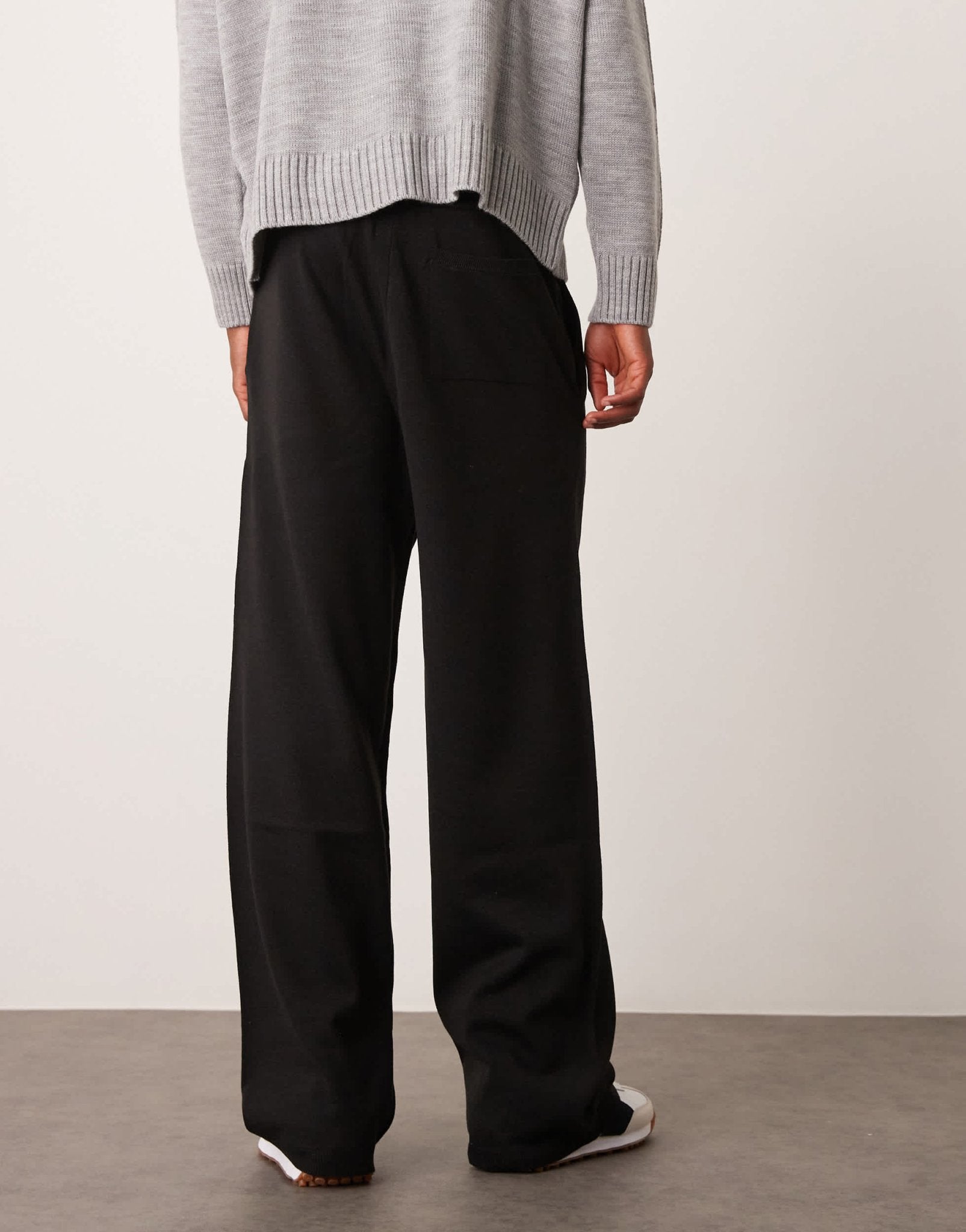 ASOS DESIGN co - ord wide leg knitted trousers in black - ASOS Sample Sale