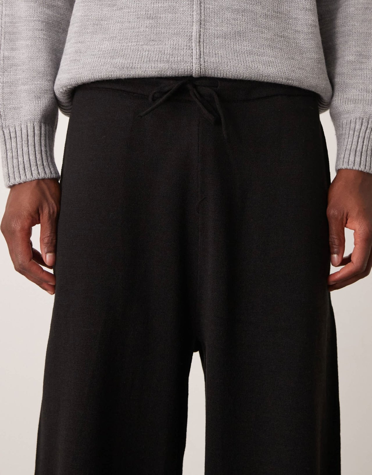 ASOS DESIGN co - ord wide leg knitted trousers in black - ASOS Sample Sale