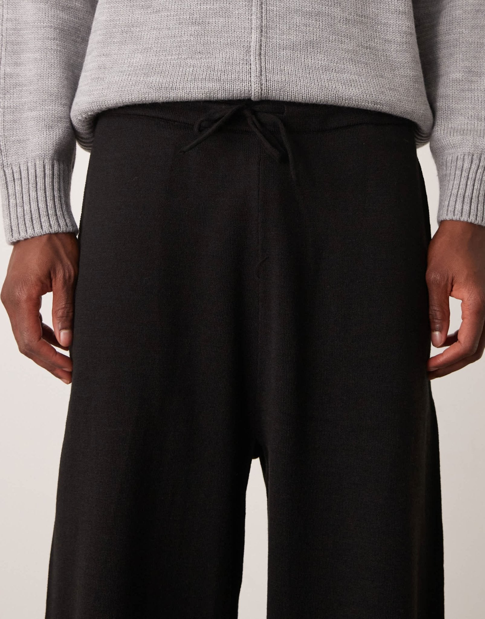ASOS DESIGN co - ord wide leg knitted trousers in black - ASOS Sample Sale