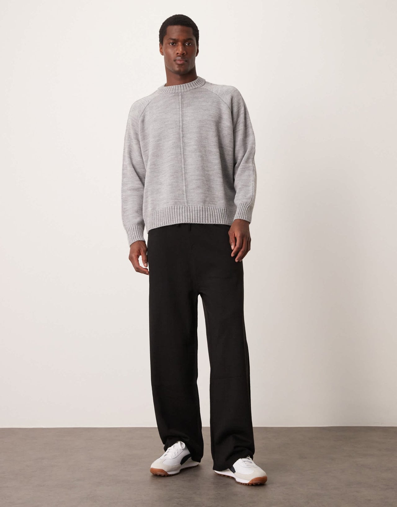ASOS DESIGN co - ord wide leg knitted trousers in black - ASOS Sample Sale
