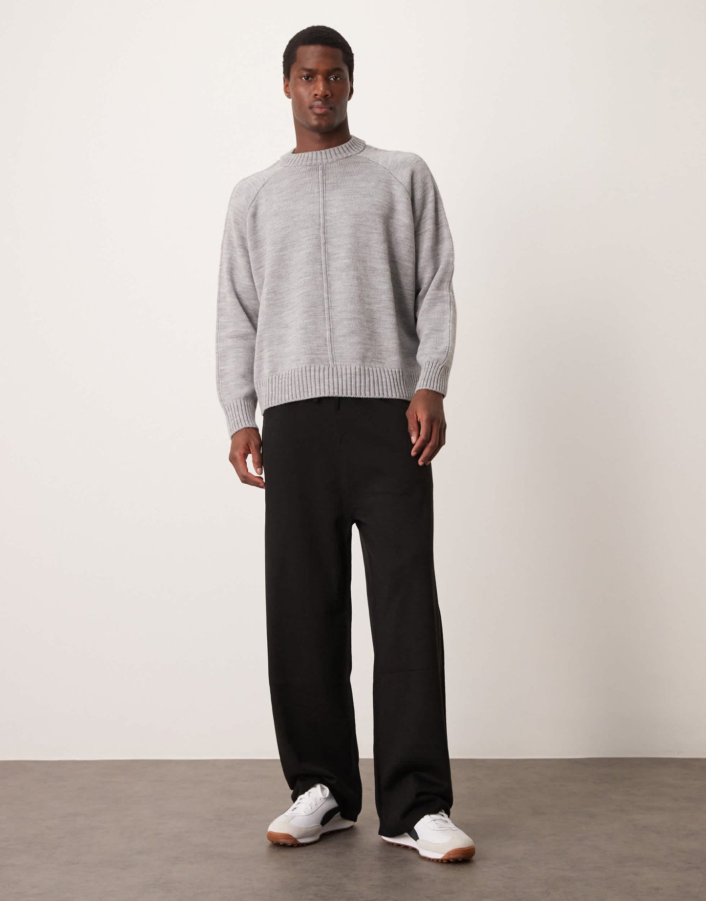 ASOS DESIGN co - ord wide leg knitted trousers in black - ASOS Sample Sale