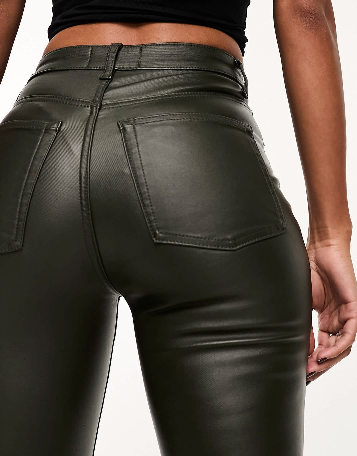 ASOS DESIGN coated skinny jean in khaki - ASOS Sample Sale