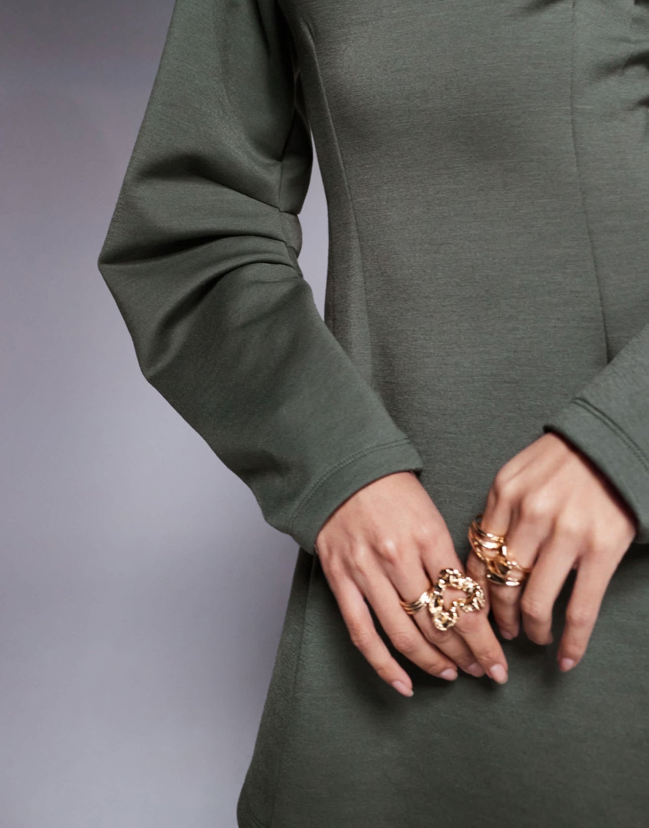 ASOS DESIGN cocoon sleeve sinched waist sweat mini dress in grey - ASOS Sample Sale