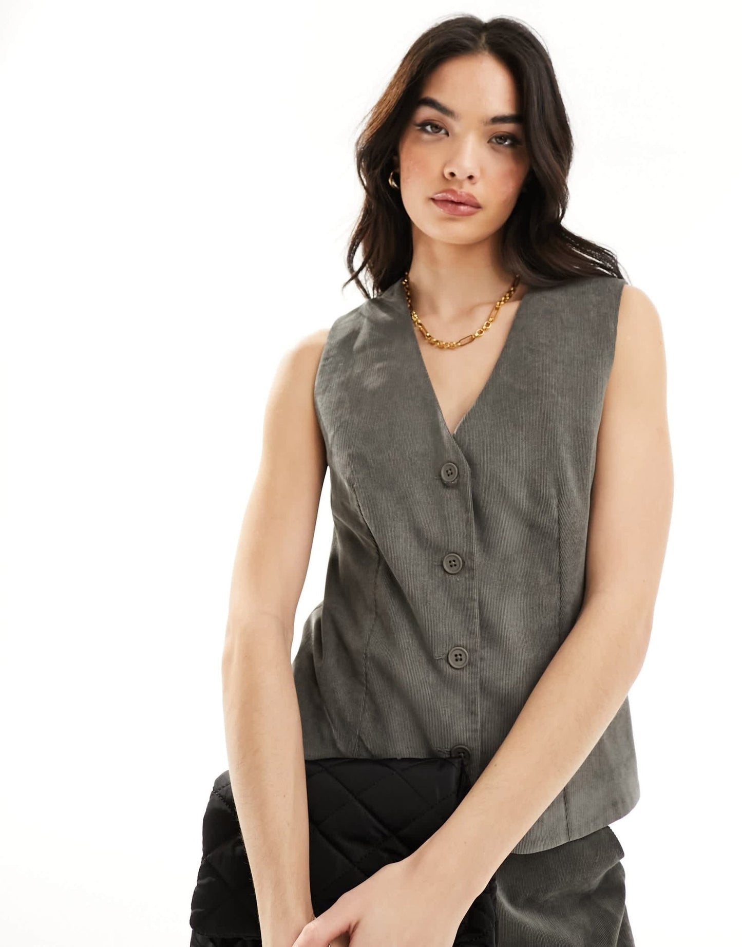 ASOS DESIGN cord waistcoat in khaki co - ord - ASOS Sample Sale