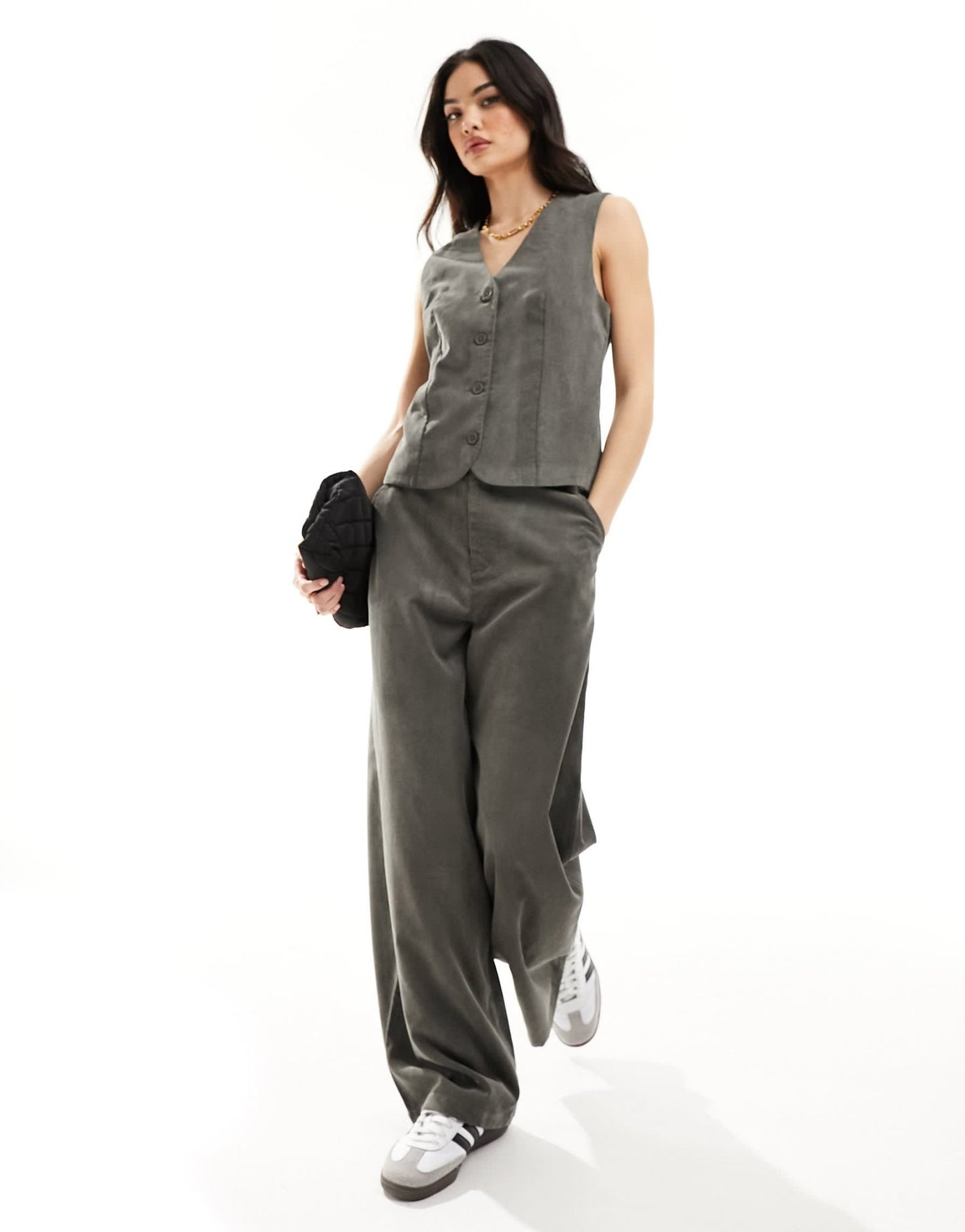 ASOS DESIGN cord waistcoat in khaki co - ord - ASOS Sample Sale