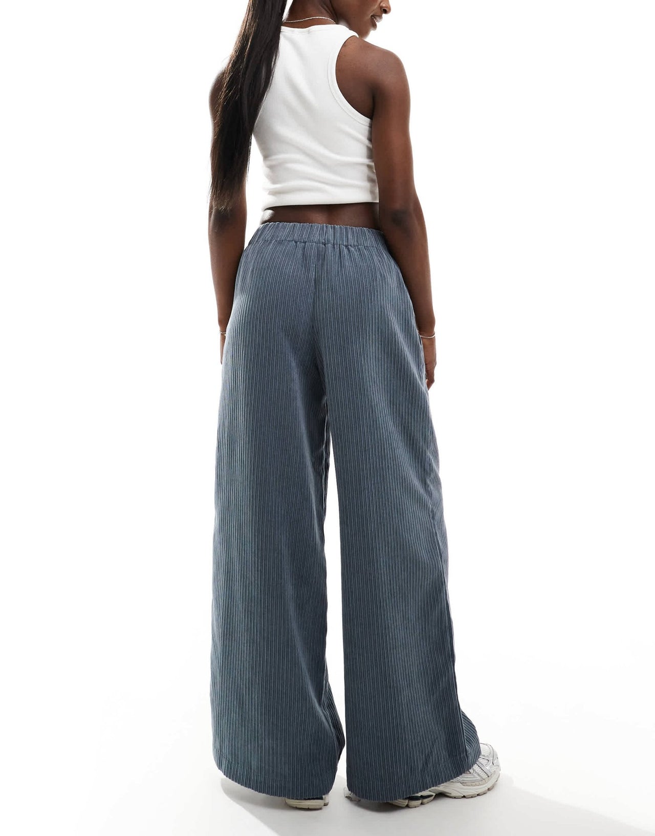 ASOS DESIGN cord wide leg pull on trousers in blue - ASOS Sample Sale