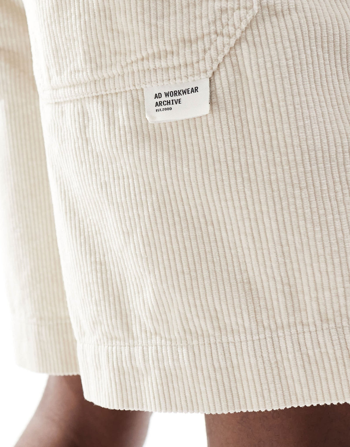 ASOS DESIGN corduroy shorts with workwear patch in stone - ASOS Sample Sale