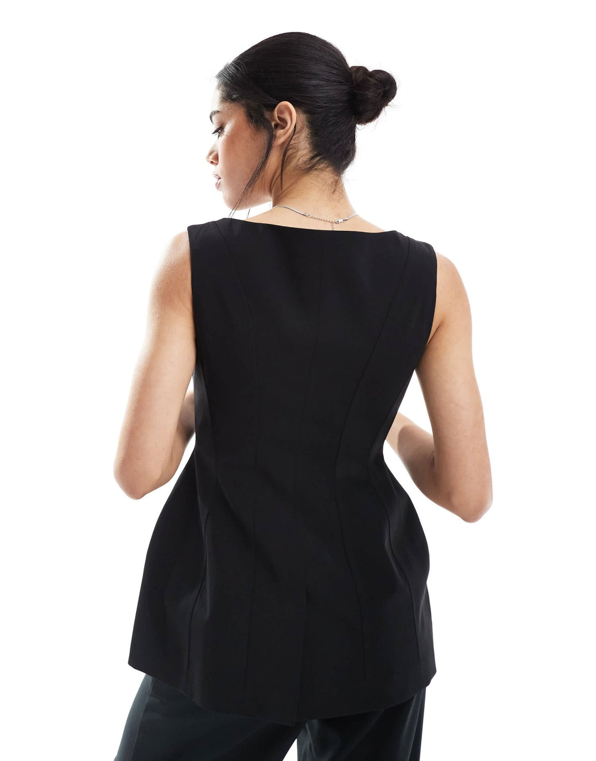 ASOS DESIGN corset boat neck waistcoat in black - ASOS Sample Sale