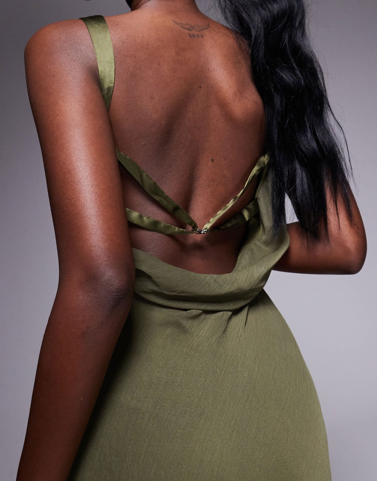 ASOS DESIGN corset detail maxi dress in khaki - ASOS Sample Sale