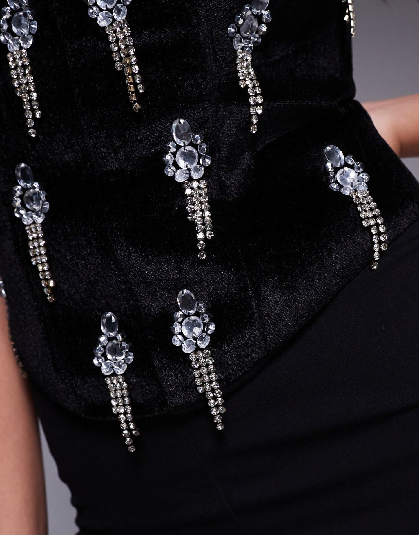 ASOS DESIGN corset embellished bodice jumpsuit with tailored trouser in black - ASOS Sample Sale