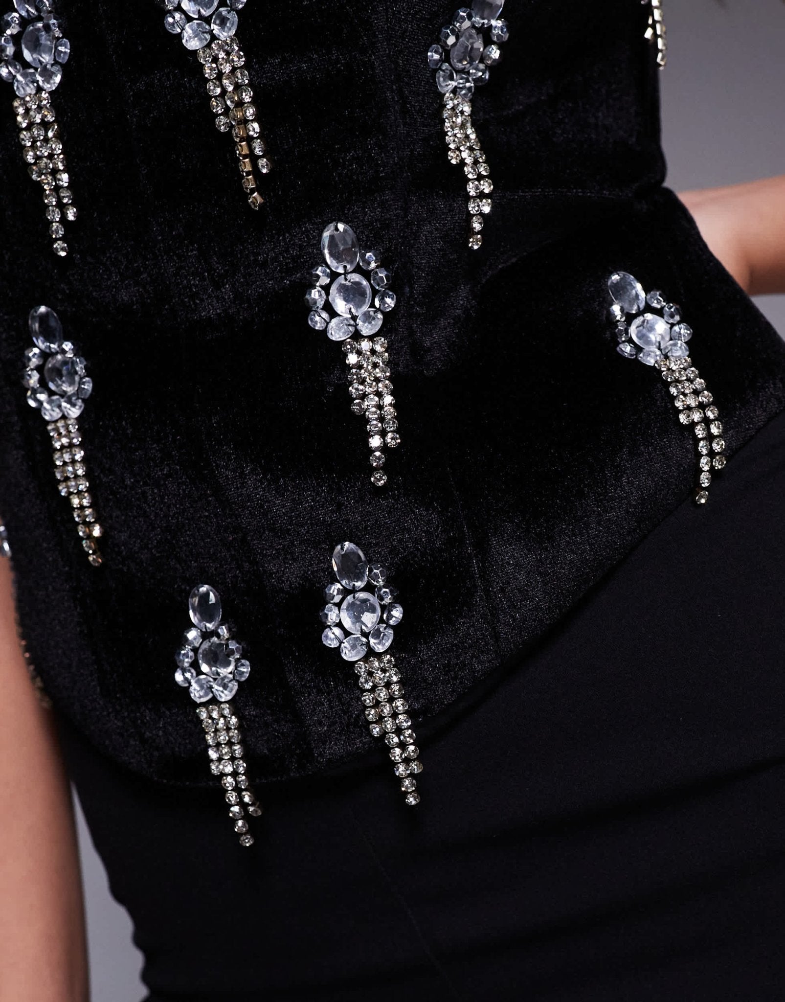 ASOS DESIGN corset embellished bodice jumpsuit with tailored trouser in black - ASOS Sample Sale