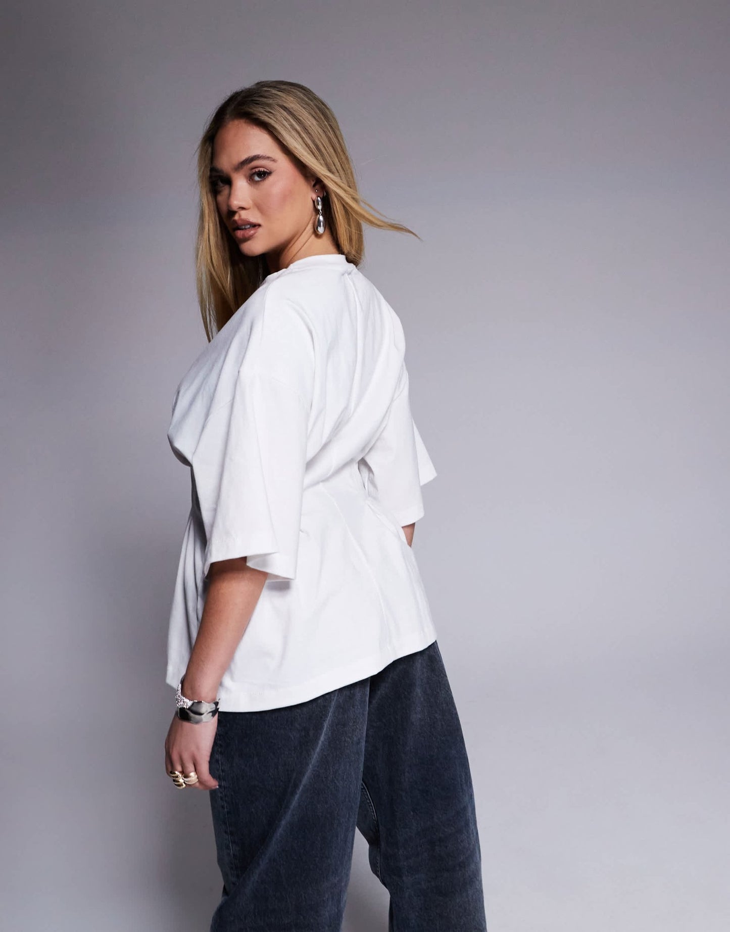 ASOS DESIGN corset pleat waist t-shirt in white - ASOS Sample Sale